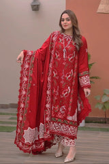(MF234) ANEELAS| UNSTITCHED 3PC HEAVY EMB PREMIUM LAWN WITH READY TO WEAR EMB KHAADI NET DUPATTA