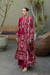 MF1334| AKBAR ASLAM UNSTITCHED 3PC HEAVY EMB PREMIUM DHANAK WITH READY TO WEAR EMB DHANAK SHAWL