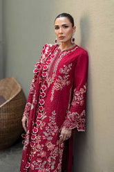 (MF237) AKBAR ASLAM| UNSTITCHED 3PC HEAVY EMB PREMIUM LAWN WITH READY TO WEAR EMD CHIFFON DUPATTA