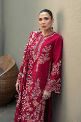MF1334| AKBAR ASLAM UNSTITCHED 3PC HEAVY EMB PREMIUM DHANAK WITH READY TO WEAR EMB DHANAK SHAWL