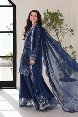 (MF238) QALAMKAR| UNSTITCHED 3PC HEAVY EMB PREMIUM LAWN WITH READY TO WEAR EMB CHIFFON DUPATTA