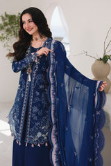 (MF238) QALAMKAR| UNSTITCHED 3PC HEAVY EMB PREMIUM LAWN WITH READY TO WEAR EMB CHIFFON DUPATTA