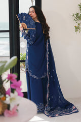 (MF238) QALAMKAR| UNSTITCHED 3PC HEAVY EMB PREMIUM LAWN WITH READY TO WEAR EMB CHIFFON DUPATTA