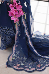 (MF238) QALAMKAR| UNSTITCHED 3PC HEAVY EMB PREMIUM LAWN WITH READY TO WEAR EMB CHIFFON DUPATTA