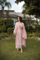 (MF236) ANEELAS| UNSTITCHED 3PC HEAVY EMB PREMIUM LAWN WITH READY TO WEAR EMB KHAADI NET DUPATTA