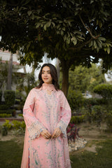 (MF236) ANEELAS| UNSTITCHED 3PC HEAVY EMB PREMIUM LAWN WITH READY TO WEAR EMB KHAADI NET DUPATTA