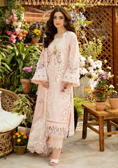 MF1333| ELAF UNSTITCHED 3PC HEAVY EMB PREMIUM DHANAK WITH READY TO WEAR EMB KHAADI NET DUPATTA