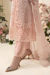 MF1342| MARIA.B UNSTITCHED 3PC HEAVY EMB PREMIUM DHANAK WITH READY TO WEAR EMB KHAADI NET SHAWL
