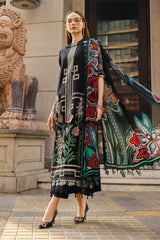 MF1344| MARIA.B UNSTITCHED 3PC HEAVY EMB PREMIUM DHANAK WITH WOOL PRINTED SHAWL