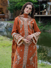 MF1354| BATIK UNSTITCHED 3PC HEAVY EMB PREMIUM DHANAK WITH DHANAK EMB SHAWL
