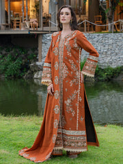 MF1354| BATIK UNSTITCHED 3PC HEAVY EMB PREMIUM DHANAK WITH DHANAK EMB SHAWL