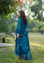 MF1346| ELAF UNSTITCHED 3PC HEAVY EMB PREMIUM DHANAK WITH READY TO WEAR EMB DHANAK SHAWL