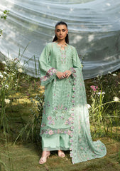 MF1348| ELAF UNSTITCHED 3PC HEAVY EMB PREMIUM DHANAK WITH READY TO WEAR EMB & PRINTED WOOL SHAWL