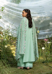 MF1348| ELAF UNSTITCHED 3PC HEAVY EMB PREMIUM DHANAK WITH READY TO WEAR EMB & PRINTED WOOL SHAWL
