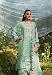 MF1348| ELAF UNSTITCHED 3PC HEAVY EMB PREMIUM DHANAK WITH READY TO WEAR EMB & PRINTED WOOL SHAWL