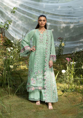 MF1348| ELAF UNSTITCHED 3PC HEAVY EMB PREMIUM DHANAK WITH READY TO WEAR EMB & PRINTED WOOL SHAWL