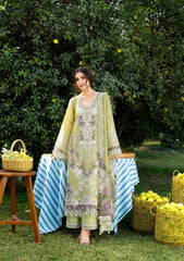 MF1353| ELAF UNSTITCHED 3PC HEAVY EMB PREMIUM VISCOS WITH READY TO WEAR EMB & PRINTED SILK SHAWL