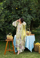 MF1353| ELAF UNSTITCHED 3PC HEAVY EMB PREMIUM VISCOS WITH READY TO WEAR EMB & PRINTED SILK SHAWL