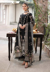 MF1340| KAHF UNSTITCHED 3PC HEAVY EMB PREMIUM DHANAK WITH READY TO WEAR EMB DHANAK SHAWL