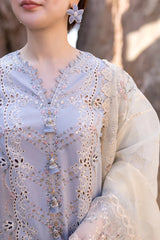 Fine Quality Lawn with Organza Emb Dopatta