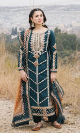 Fine Quality Lawn with Organza Emb Dopatta