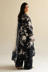 Digital printed Lawn with 4 side printed Lawn Dopatta