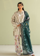 Digital printed Lawn with 4 side printed Lawn Dopatta