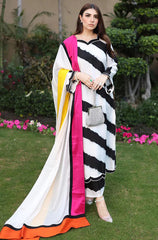 Digital Lawn with 4 side printed Lawn Dopatta