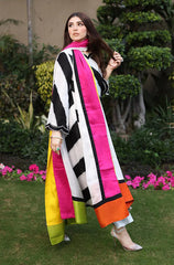 Digital Lawn with 4 side printed Lawn Dopatta