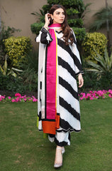 Digital Lawn with 4 side printed Lawn Dopatta