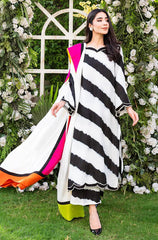 Digital Lawn with 4 side printed Lawn Dopatta