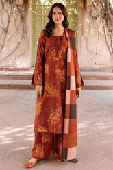 Digital Lawn with 4 side printed Lawn Dopatta