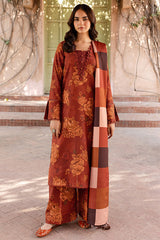 Digital Lawn with 4 side printed Lawn Dopatta