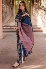 Digital Lawn with 4 side printed Lawn Dopatta side