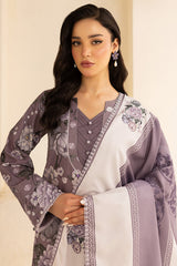 Digital Lawn with 4 side printed Lawn Dopatta