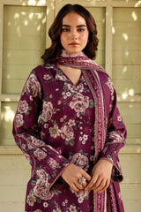 Digital Lawn with 4 side printed Lawn Dopatta