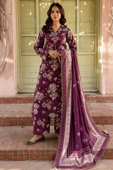 Digital Lawn with 4 side printed Lawn Dopatta