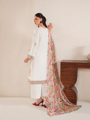 Garnet on fine quality bana dora lawn with munar printed doppata