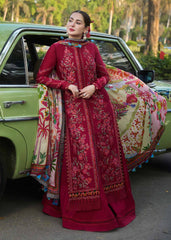 Emb lawn with print voil dupatta