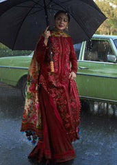 Emb lawn with print voil dupatta