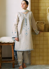 Emb lawn with chiffon dupatta