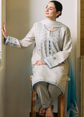 Emb lawn with chiffon dupatta