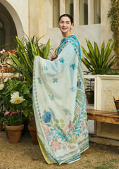 Emb Lawn with printed voil dupatta