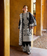 Heavy emb lawn with chak organza soft emb dupatta