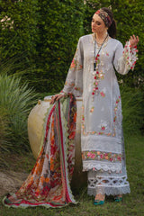 Emb Lawn with voil diamond printed Dopatta