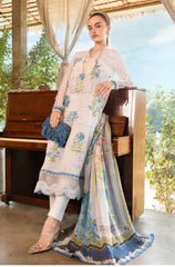 Chickankari Lawn with diamond printed dopatta