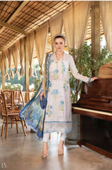 Chickankari Lawn with diamond printed dopatta