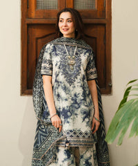 Emb Lawn with chiffon printed Dopatta