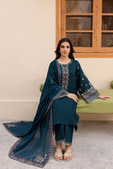 Emb Dhanak with emb dhanak shawl