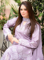 Libas on Dhanak with heavy Emb Dhanak shawl